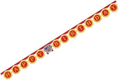 Banner - Flaming Fire Truck - 1pc