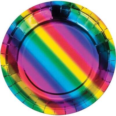 Plates - Bev Rainbow Holographic (8PK)- Discontinued