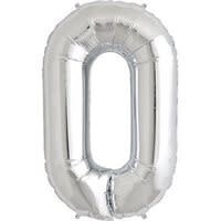 Foil Balloon - #0 Silver - 34&quot;