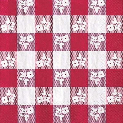 Beverage Napkins- Red Gingham- 18pk-2ply