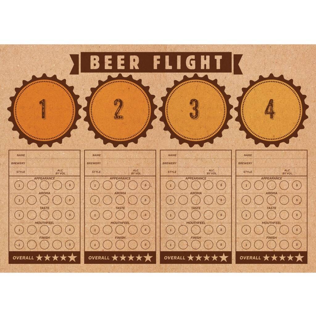 Placemats-Beer Flight-Cheers and Beers-24 Count