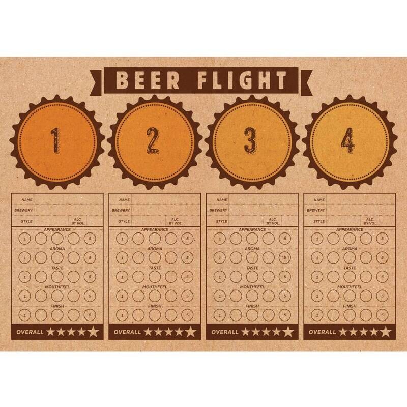 Placemats-Beer Flight-Cheers and Beers-24 Count