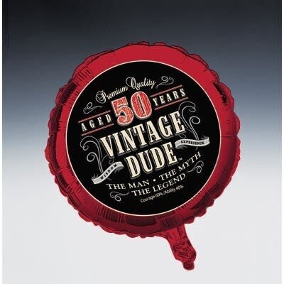 Foil Balloon- Vintage Dude &quot;50&quot;- 18&quot;