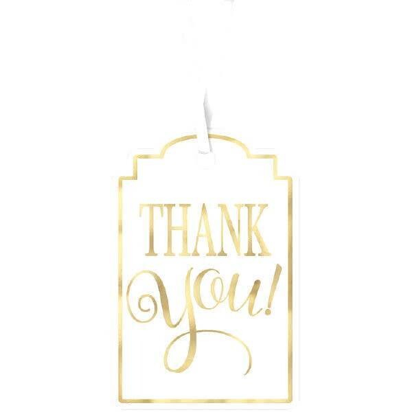 Tags-Thank You-White and Gold-25pk