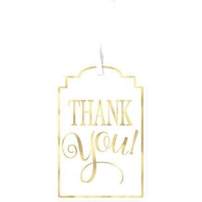 Tags-Thank You-White and Gold-25pk