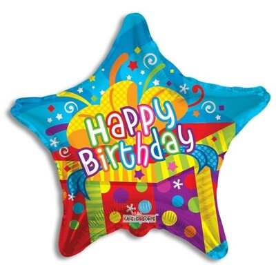 Foil Balloon -Happy Birthday/Pressent/Star 18&quot;