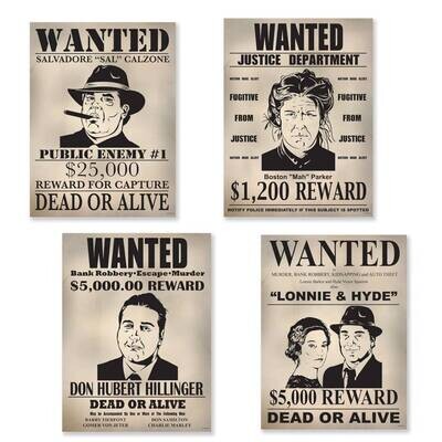 Cutouts - Gangster Wanted Sign