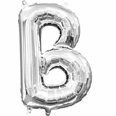 Foil Baloon Air Filled - &quot;B&quot; - Silver -16&quot;