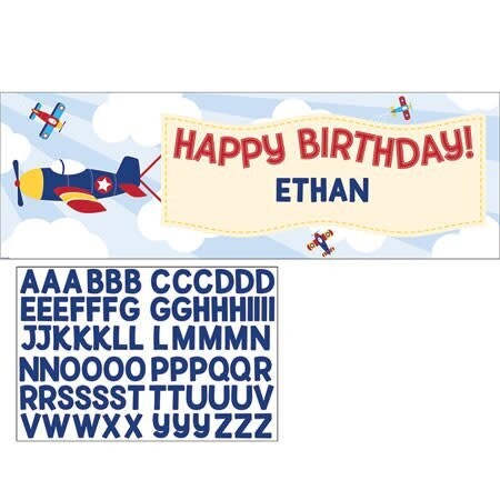 Party Banner-Plastic-Customizable-Lil&#39; Flyer Airplane-1pkg