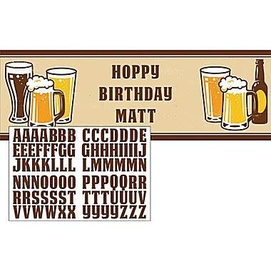 Giant Party Banner-Cheers and Beers-Customizable-20&quot; x 60&quot;-1 Count