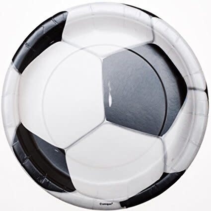 Plates-LN-3D Soccer-9&#39;&#39;-8pk-Paper
