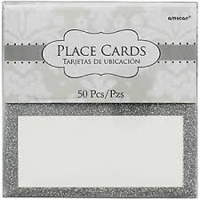 Place Cards- Silver- Glitter- 50pcs