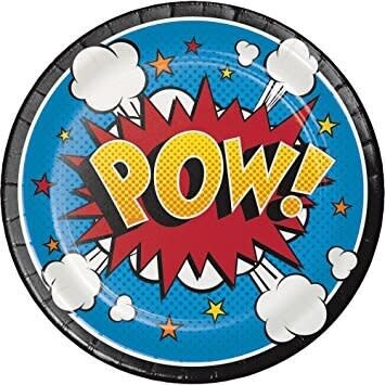 Plates - BV - Superhero Slogans - 7&quot; - 8pkg