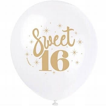 Balloons - Latex - Sweet 16 - 12&quot; (8PK)