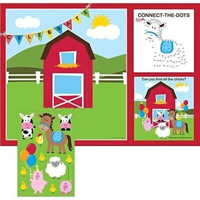 Placemats with Stickers Farm House Fun