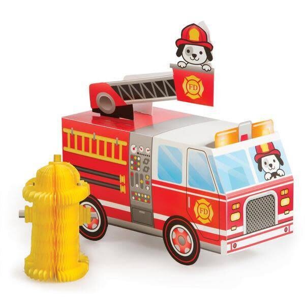 Centerpiece- Flaming Fire Truck