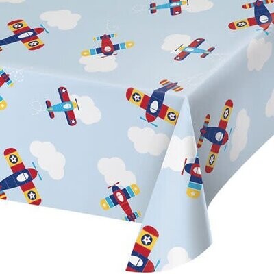 Tablecover - Lil&#39; Flyer Airplane - Plastic - 54&quot; x 102&quot;