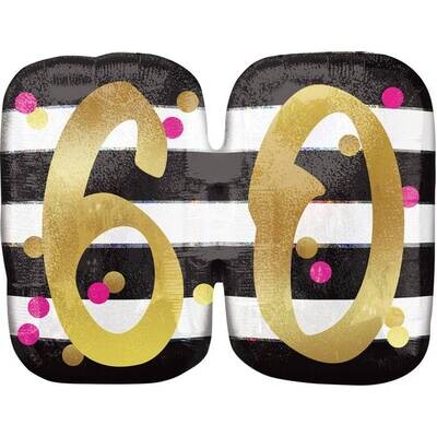 Foil Balloon- 60th Birthday- 25" x 20"