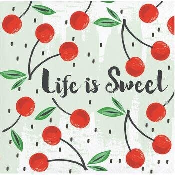 Beverage Napkins- Summer Fruit/ Cherry- 24pk- 3ply