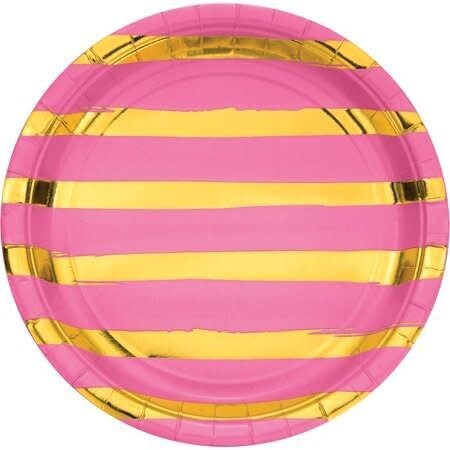 Luncheon Paper Plates-Candy Pink