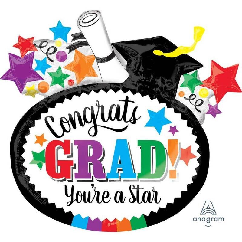 Foil Balloon - Congrats Grad 29&quot; x 27&quot;