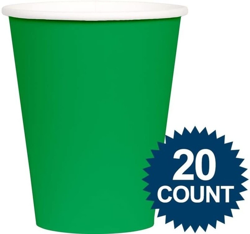 Paper Cups 9oz Festive Green 20pc
