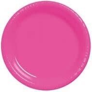 Plates - Plastic - Bright Pink  - 9&quot; - 20pkg