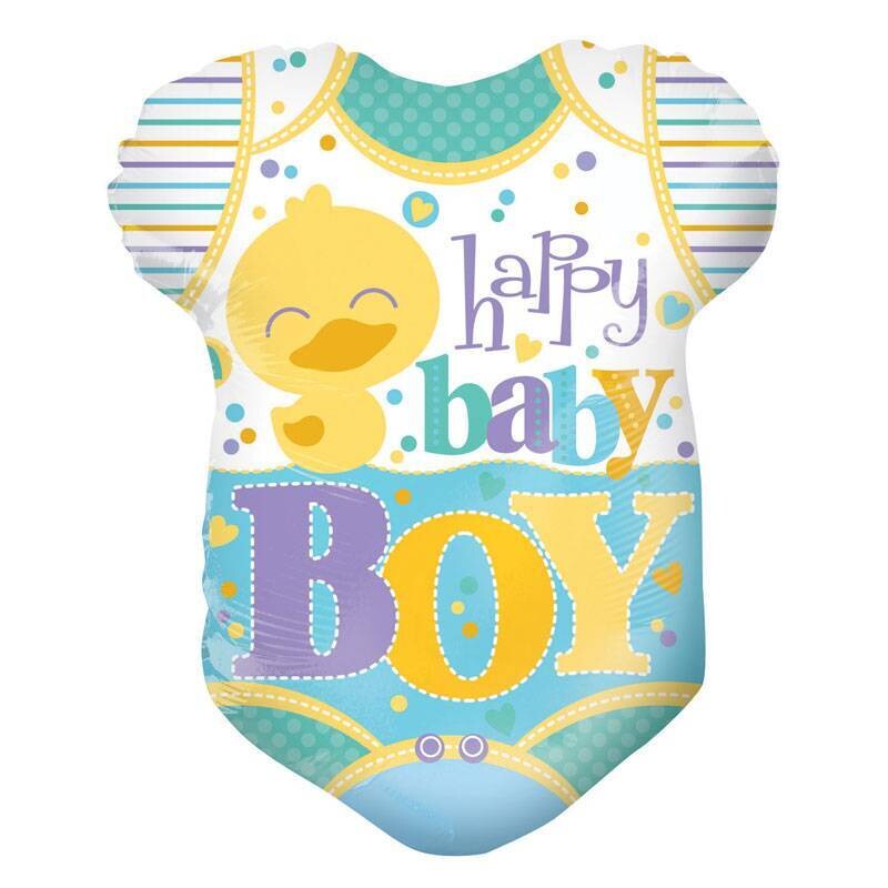 Foil Balloon -Happy Baby Boy Duck Outfit 18&quot;