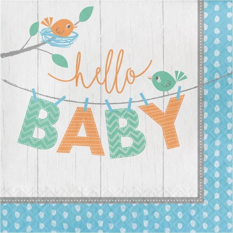 Luncheon Napkins-Hello Baby Boy-16pk-2ply