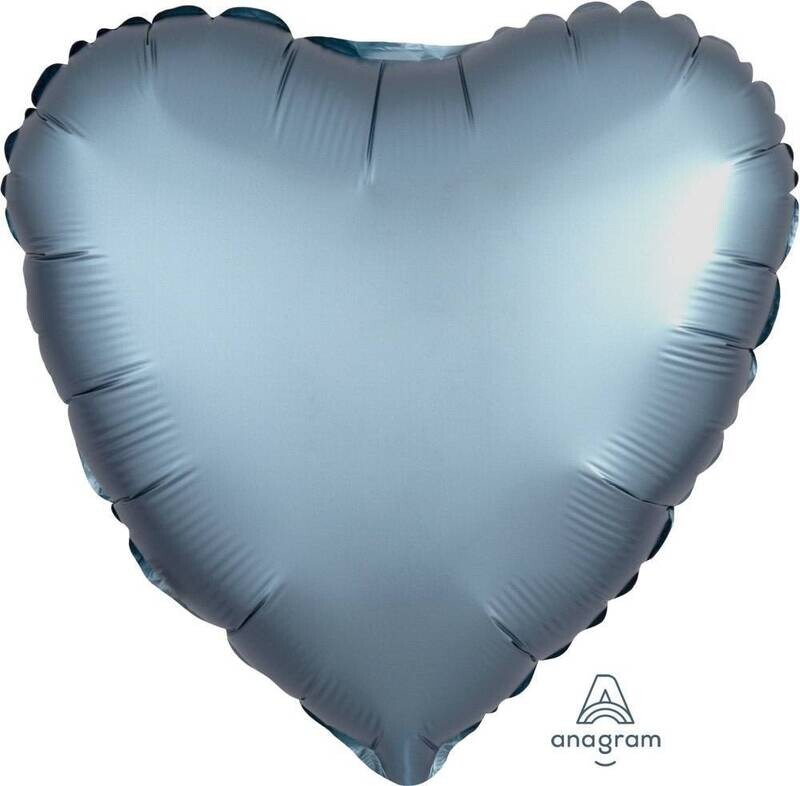 Foil Balloon - Steel Blue - Luxe Heart - 17&quot;