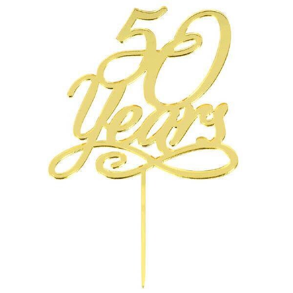 Cake Topper-Gold Metallic-50 Years