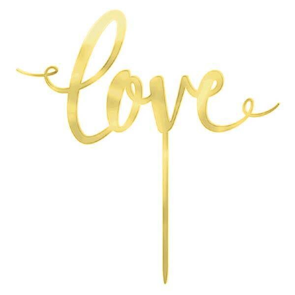 Cake Topper Love - Gold