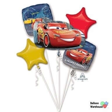 Foil Balloon-5pc Bouquet-Cars 3