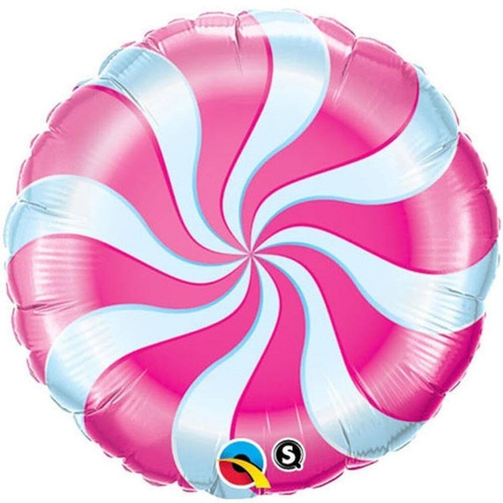 Foil Balloon - 18&quot; - Pink Candy Swirl