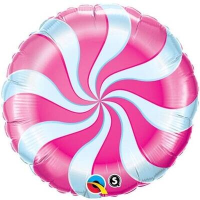Foil Balloon - 18&quot; - Pink Candy Swirl