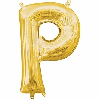Foil Balloon-Air Fill-Letter &quot;P&quot;-Gold