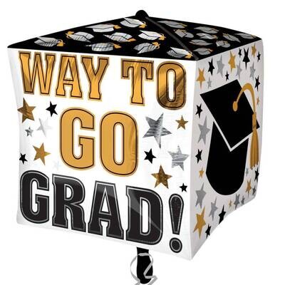 Foil Balloon- Cubez- Way To Go Grad !