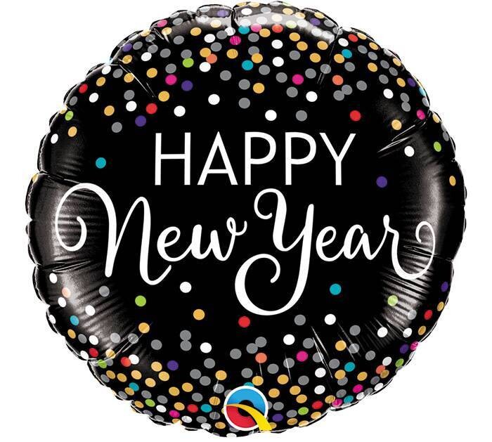 Foil Balloon - Happy New Years Dots - 18&quot;