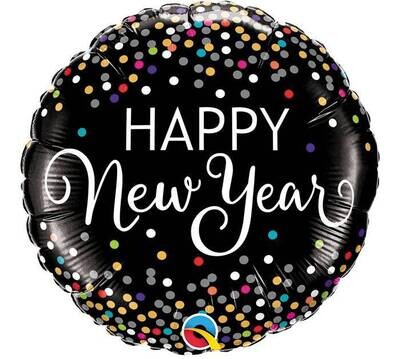Foil Balloon - Happy New Years Dots - 18&quot;