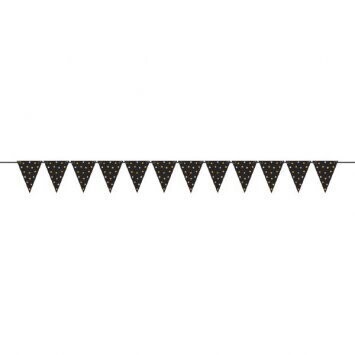 Mini Pennant Banner- Black and Gold Dots