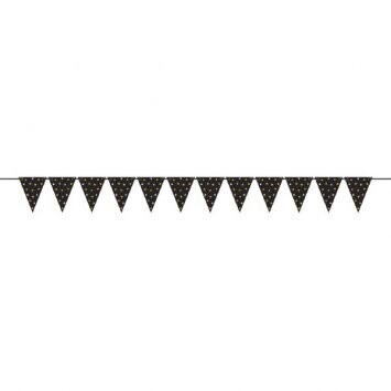 Mini Pennant Banner- Black and Gold Dots