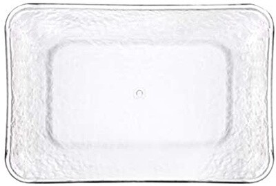 Rectangular Hammered Clear Plastic Tray- 8.25 x 12.5"