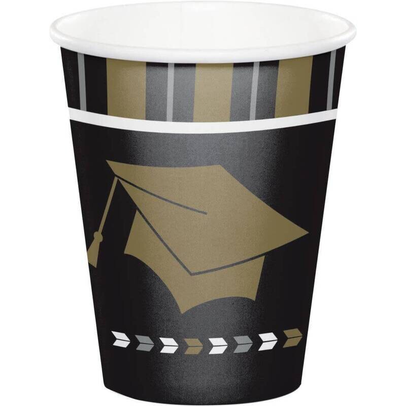 Cups Glitzy Grad Paper 9 OZ.