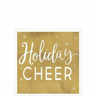 Napkins Holiday Cheers Gold
