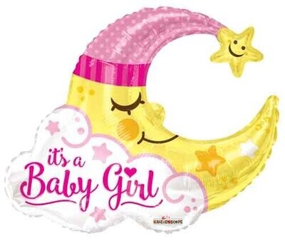 Foil Balloon - Its a Baby Girl/Moon 36&quot;