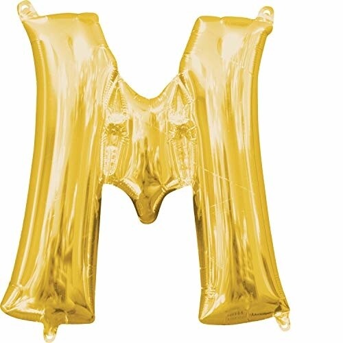 Foil Balloon Air Filled - Letter &quot;M&quot;- Gold - 16&quot;