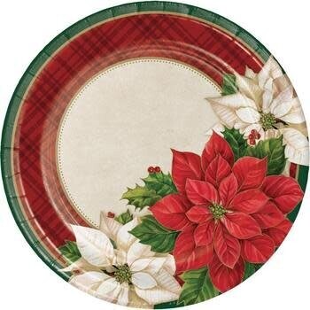 Plates LN - Plaid Poinsettia
