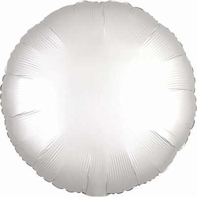 Foil Balloon - Round Satin Luxe - Metallic White - 18&quot;