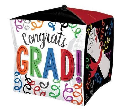 Foil Balloon- Cube- Congrats Grad!