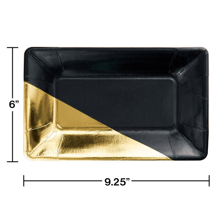 Appetizer Plates-Black &amp; Gold